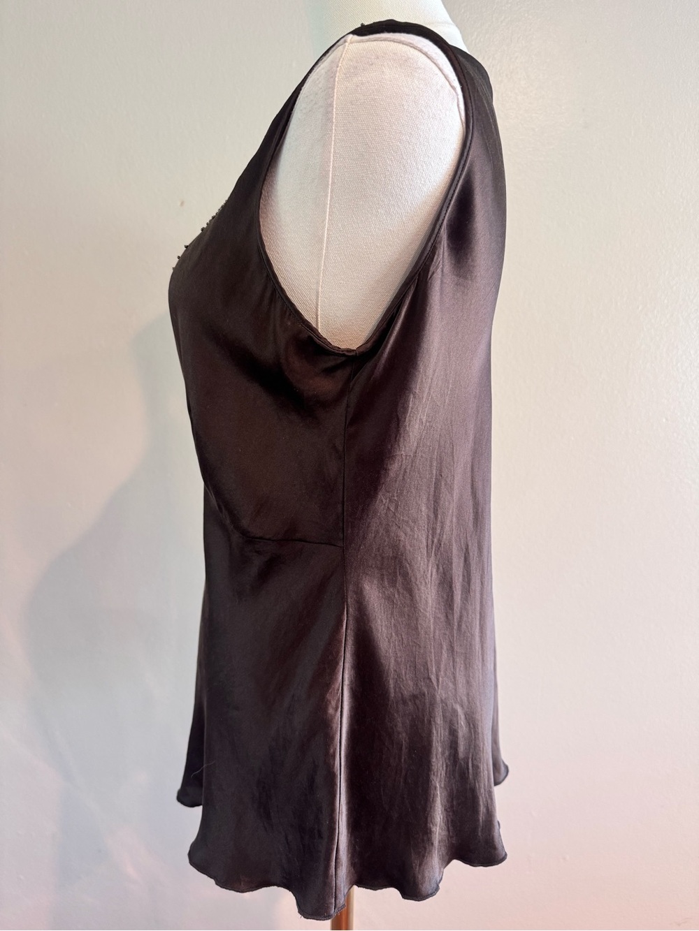 Vintage Y2K 100% Silk Beaded Going Out Top Size 10 - Picture 6 of 10